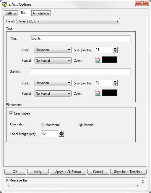 Z Axis Options: Title