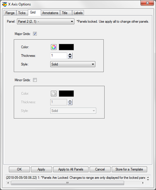 X/Y Axis Options: Grid