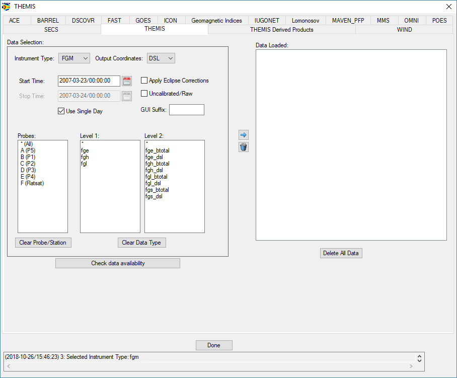 Load Data Window