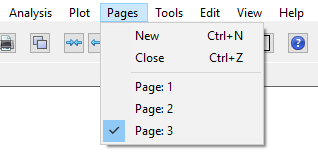 Pages menu