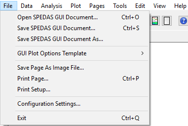 SPEDAS File Menu