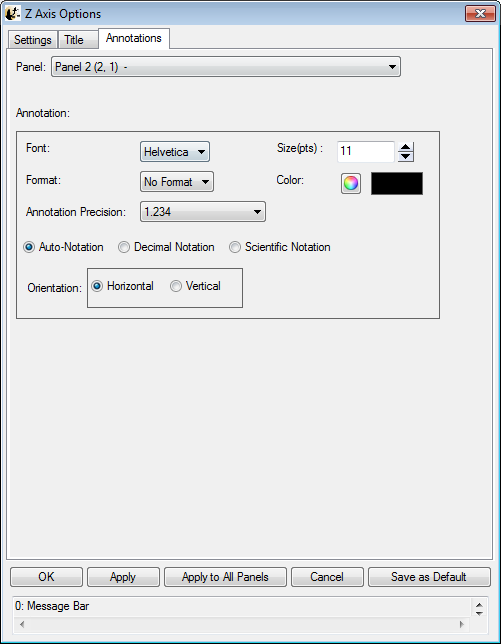 Z Axis Options: Annotations