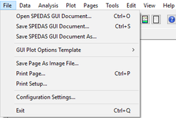 SPEDAS File Menu