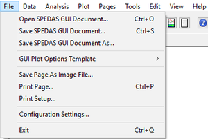 SPEDAS File Menu