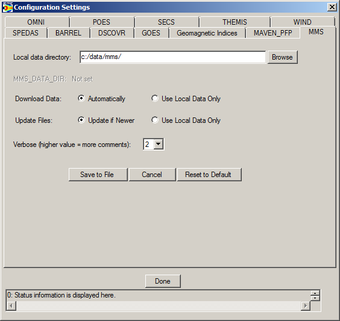 MMS Config Settings component